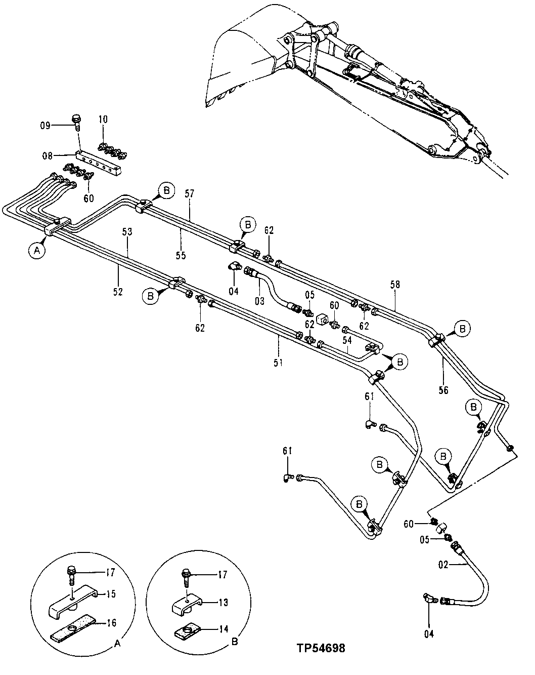 Схема запчастей John Deere 50LC - 259 - Lubricate Lines (Semi-Long Arm) 3360 Hydraulic System