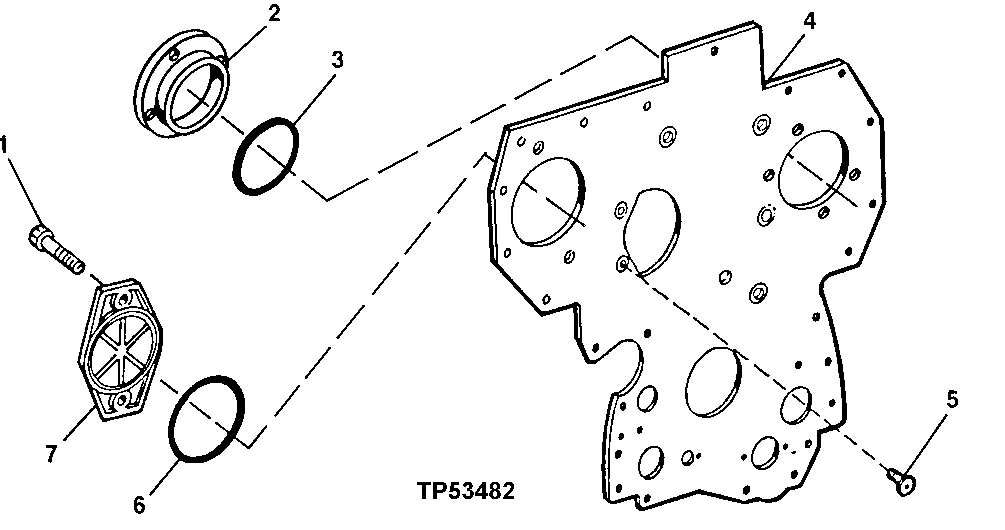 Схема запчастей John Deere 30LC - 80 - Engine Front Plate ( - 829272) 0404B Cylinder Block PE6068HT051 PE6068HT051