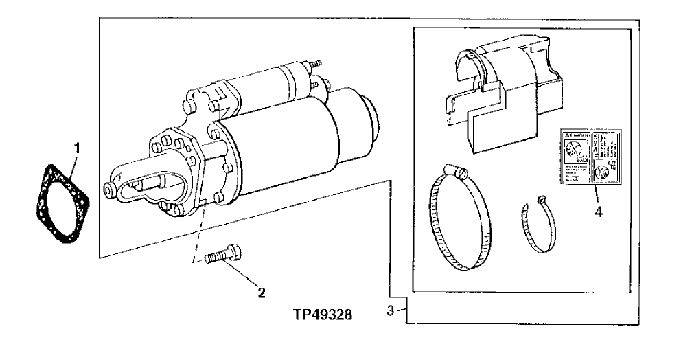 Схема запчастей John Deere 30LC - 105 - Starting Motor, Attaching Parts ( - 829272) 0422B Starting Motor And Fastenings PE6068HT051 PE6068HT051