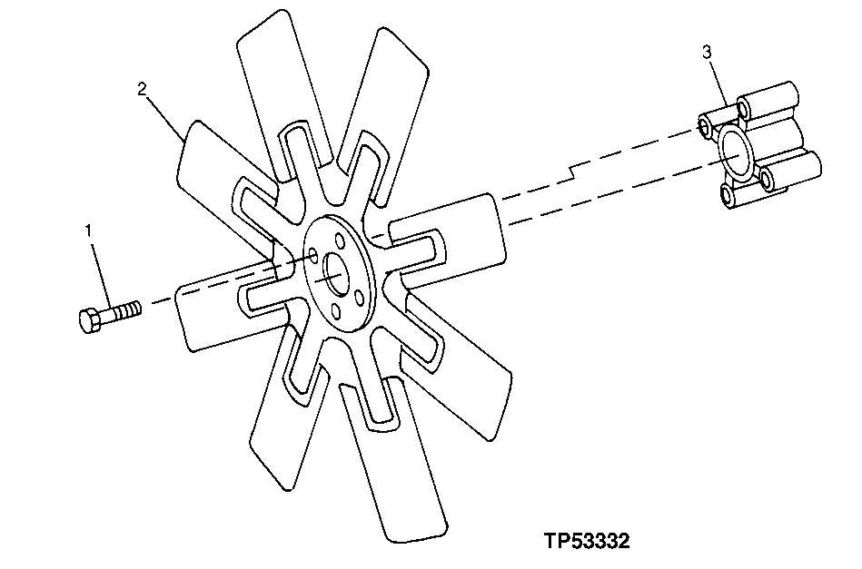 Схема запчастей John Deere 30LC - 122 - Fan Blade 0510 Engine Cooling Systems