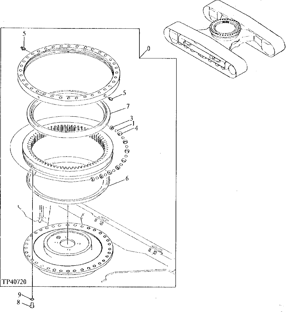 Схема запчастей John Deere 70LC - 109 - Swing Bearing 1740 Frame Installation