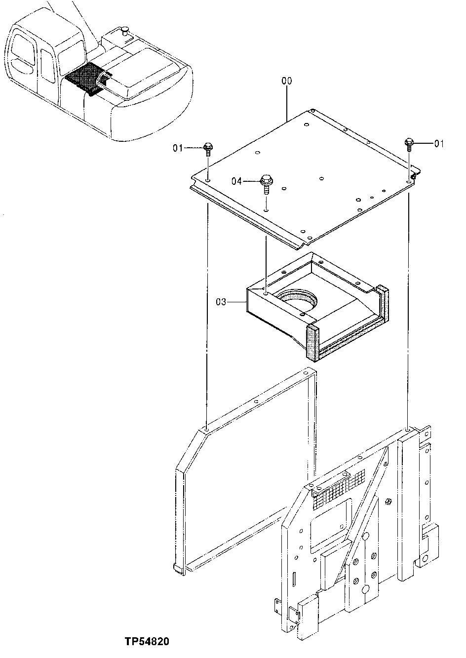 Схема запчастей John Deere 70LC - 161 - Cover 1910 Hood Or Engine Enclosure