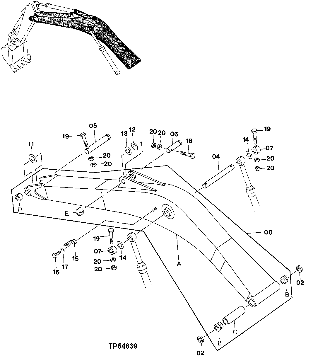 Схема запчастей John Deere 70LC - 229 - Boom 3344 Boom
