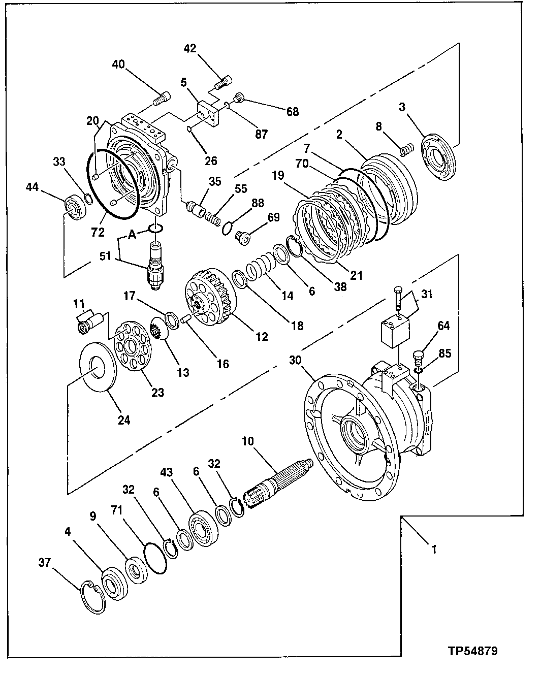 Схема запчастей John Deere 70LC - 288 - Swing Motor 4360 Hydraulics
