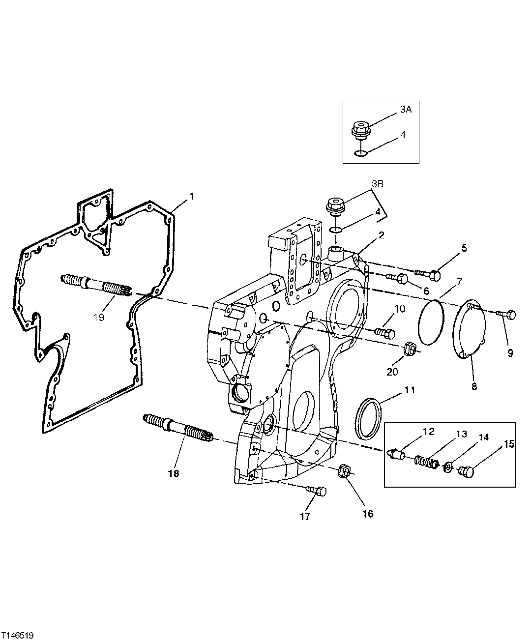Схема запчастей John Deere 60LC - 30 - Timing Gear Cover 0402A Camshaft And Valve Actuating Means 4045TP053 4045TP053