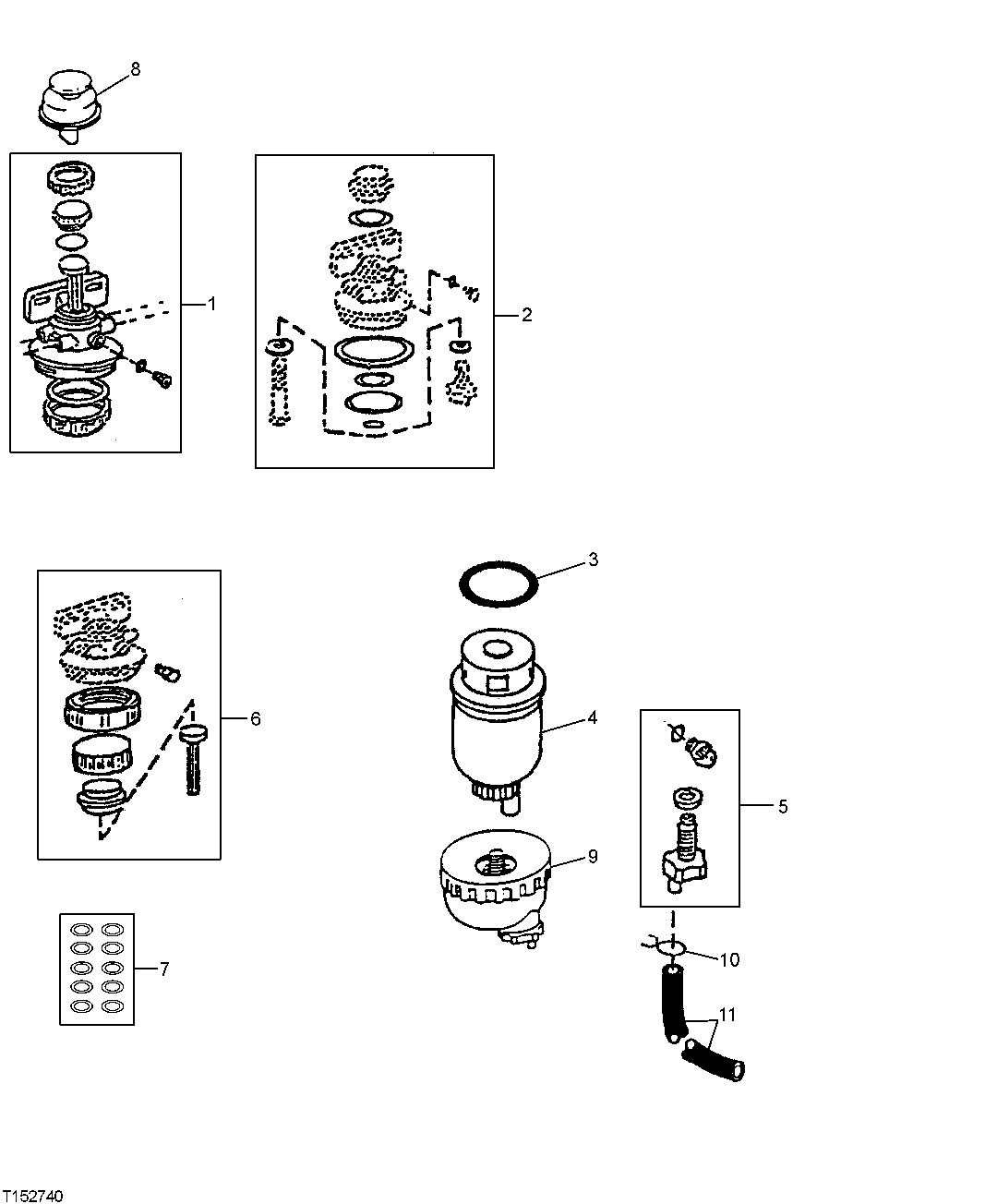 Схема запчастей John Deere 60LC - 62 - FINAL AND PRIMARY FUEL FILTER SERVICE KITS AND ELEMENT 0420A Fuel Filter 4045TP053 4045TP053