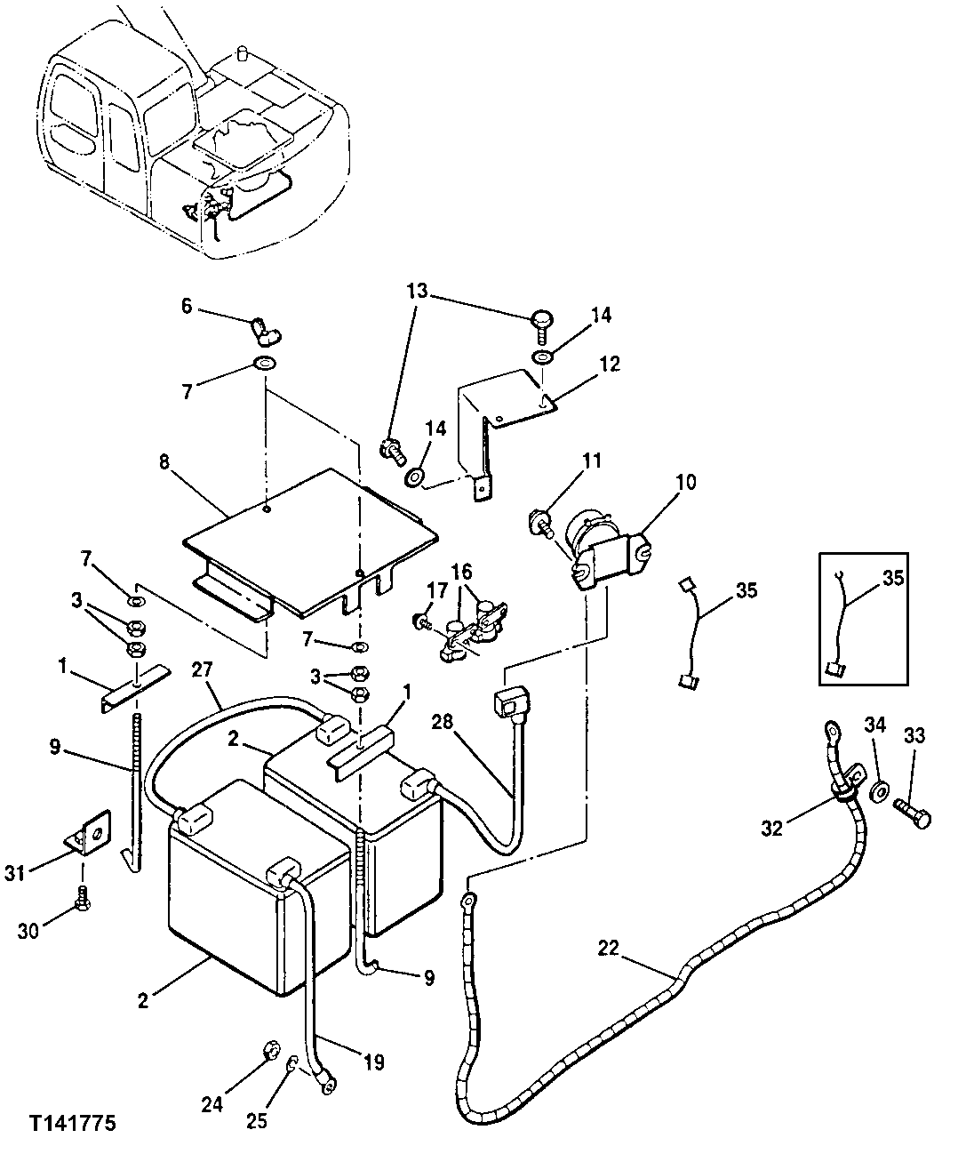 Схема запчастей John Deere 60LC - 152 - Electric Components 1674 Wiring Harness And Switches