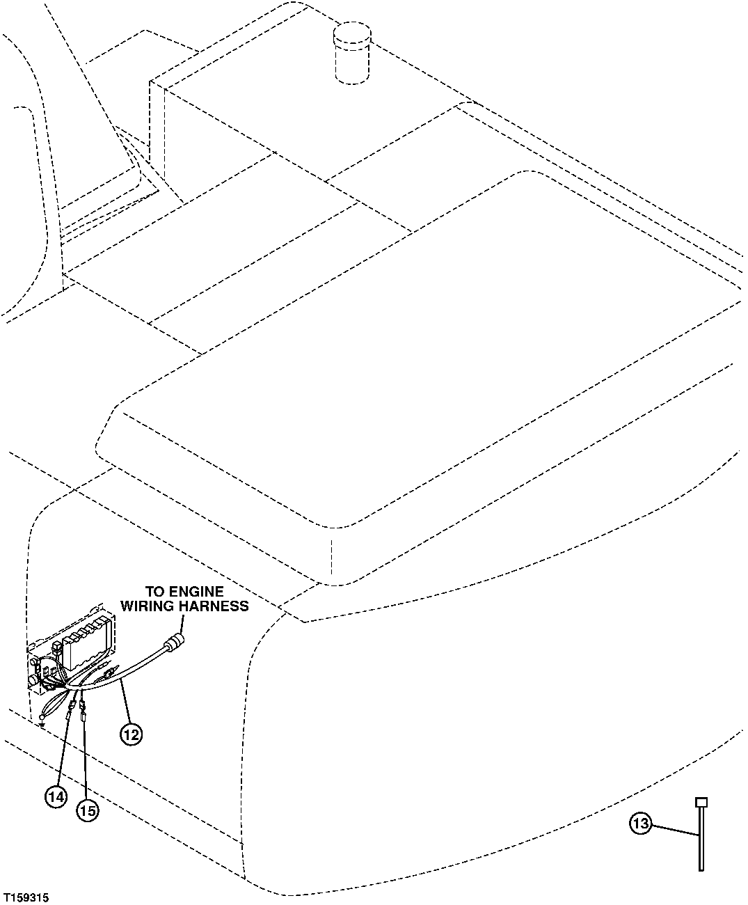 Схема запчастей John Deere 60LC - 165 - Engine Control Unit Wiring Harness 1674 Wiring Harness And Switches