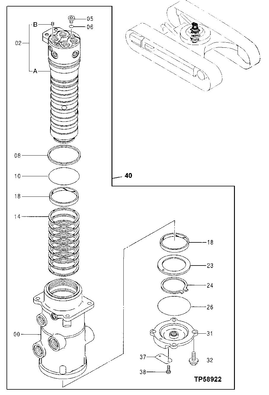 Схема запчастей John Deere 10 - 19 - Rotary Manifold (For Use w/ Blade) 0260 Axles, Diff. & Susp. Sys. Hyd