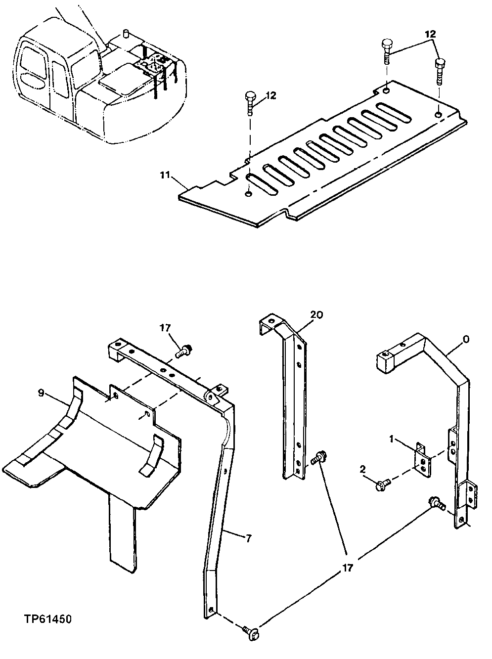 Схема запчастей John Deere 10 - 196 - Cover 1910 Hood Or Engine Enclosure