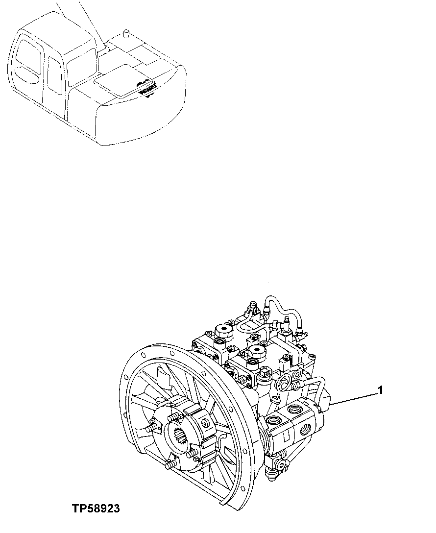 Схема запчастей John Deere 10 - 208 - Main Hydraulic Pump (Blade) 2160 Vehicle Hydraulics