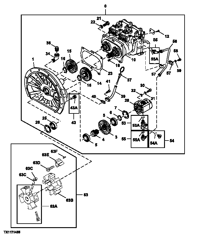 Схема запчастей John Deere 10 - 209 - Main Hydraulic Pump 2160 Vehicle Hydraulics