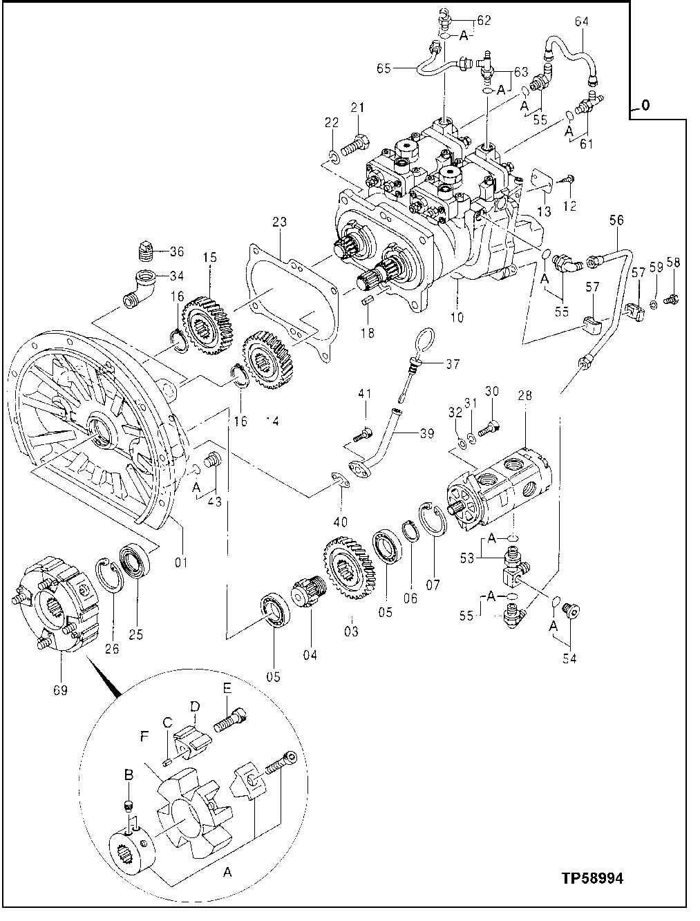 Схема запчастей John Deere 10 - 210 - Main Hydraulic Pump (Blade) 2160 Vehicle Hydraulics