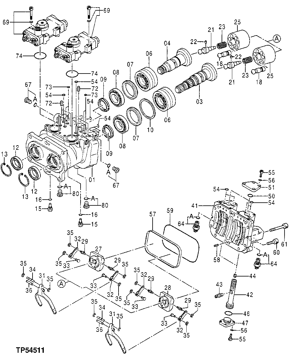 Схема запчастей John Deere 10 - 212 - Main Hydraulic Pump (Blade) 2160 Vehicle Hydraulics