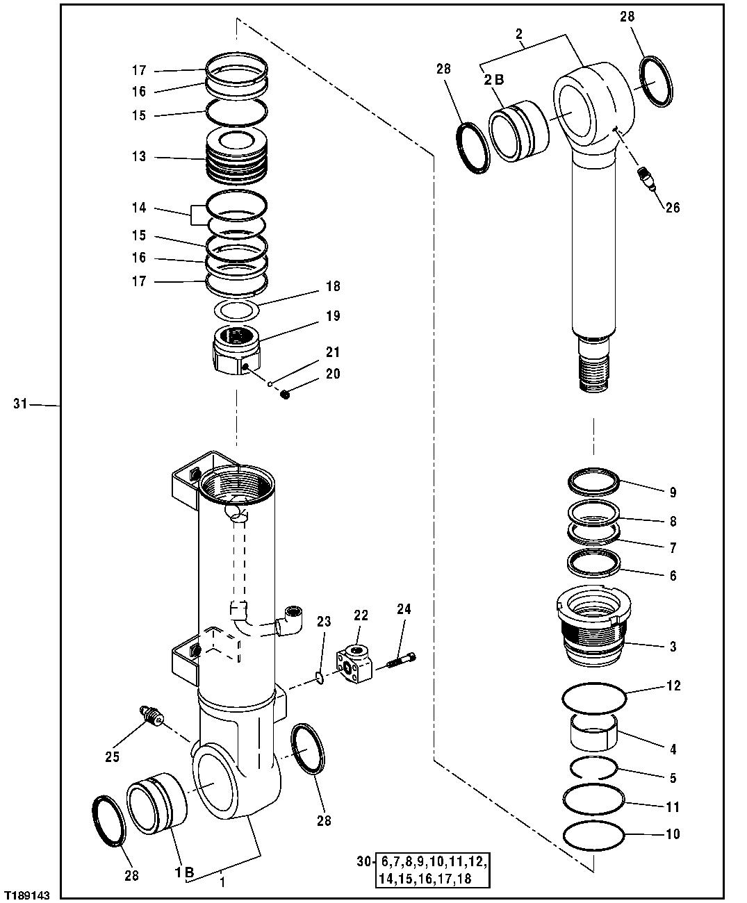 Схема запчастей John Deere 10 - 323 - Left Blade Cylinder And Oil Lines ( - 020107) 3401 Blade