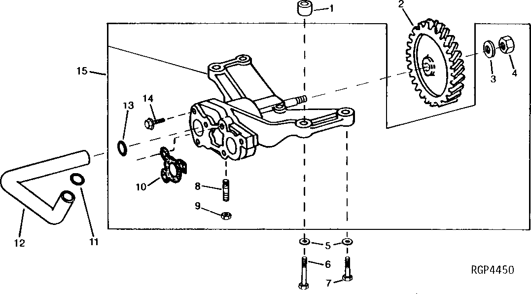 Схема запчастей John Deere 30LC/370 - 48 - ENGINE OIL PUMP 0400 Engine 6081HT001-RG26768 6081HT001