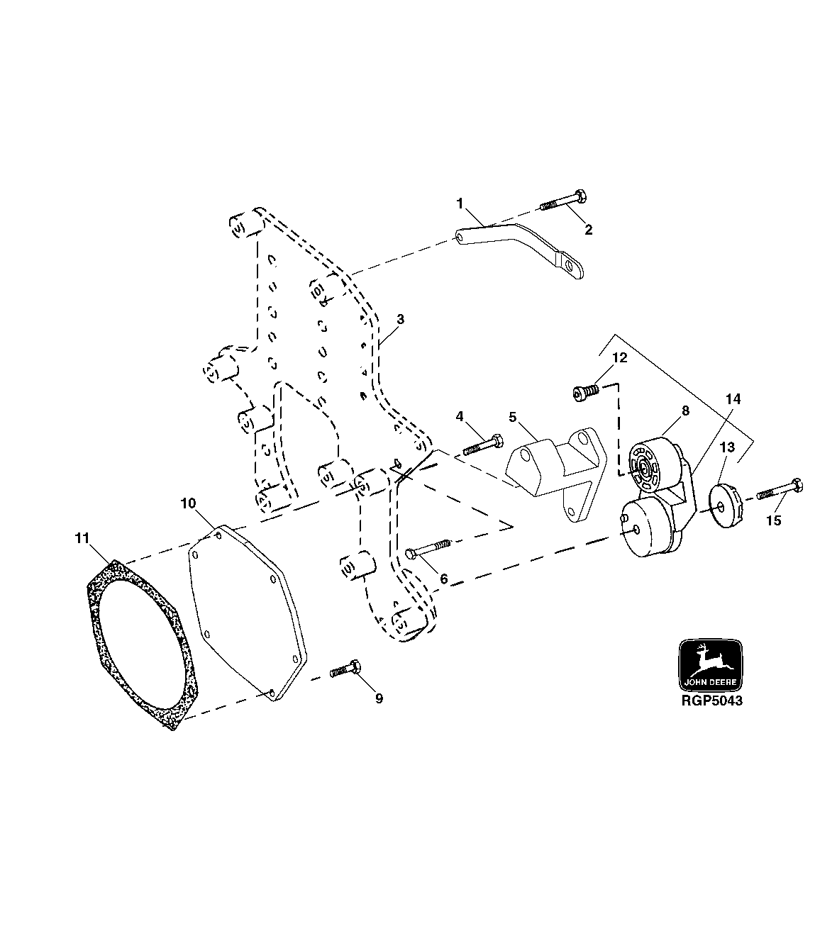 Схема запчастей John Deere 30LC/370 - 76 - ALTERNATOR MOUNTING 0400 Engine 6081HT001-RG26768 6081HT001
