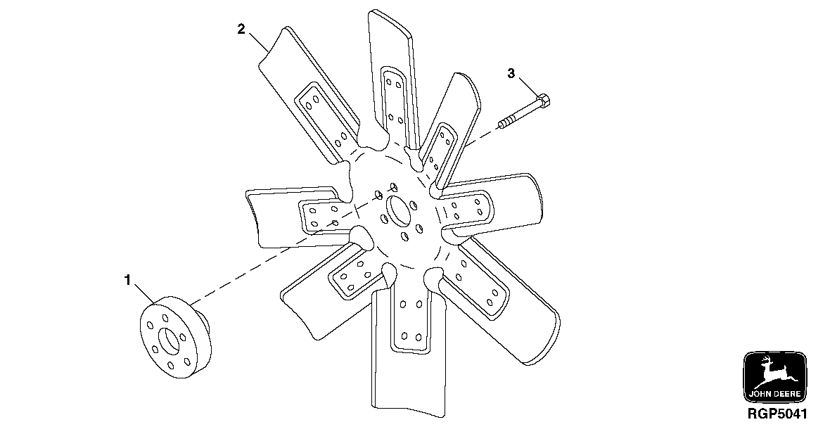 Схема запчастей John Deere 30LC/370 - 79 - FAN 0400 Engine 6081HT001-RG26768 6081HT001
