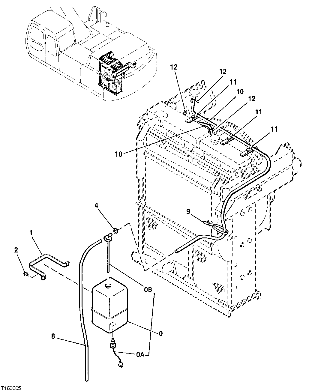 Схема запчастей John Deere 30LC/370 - 92 - Reserve Water Tank 0510 Engine Cooling Systems