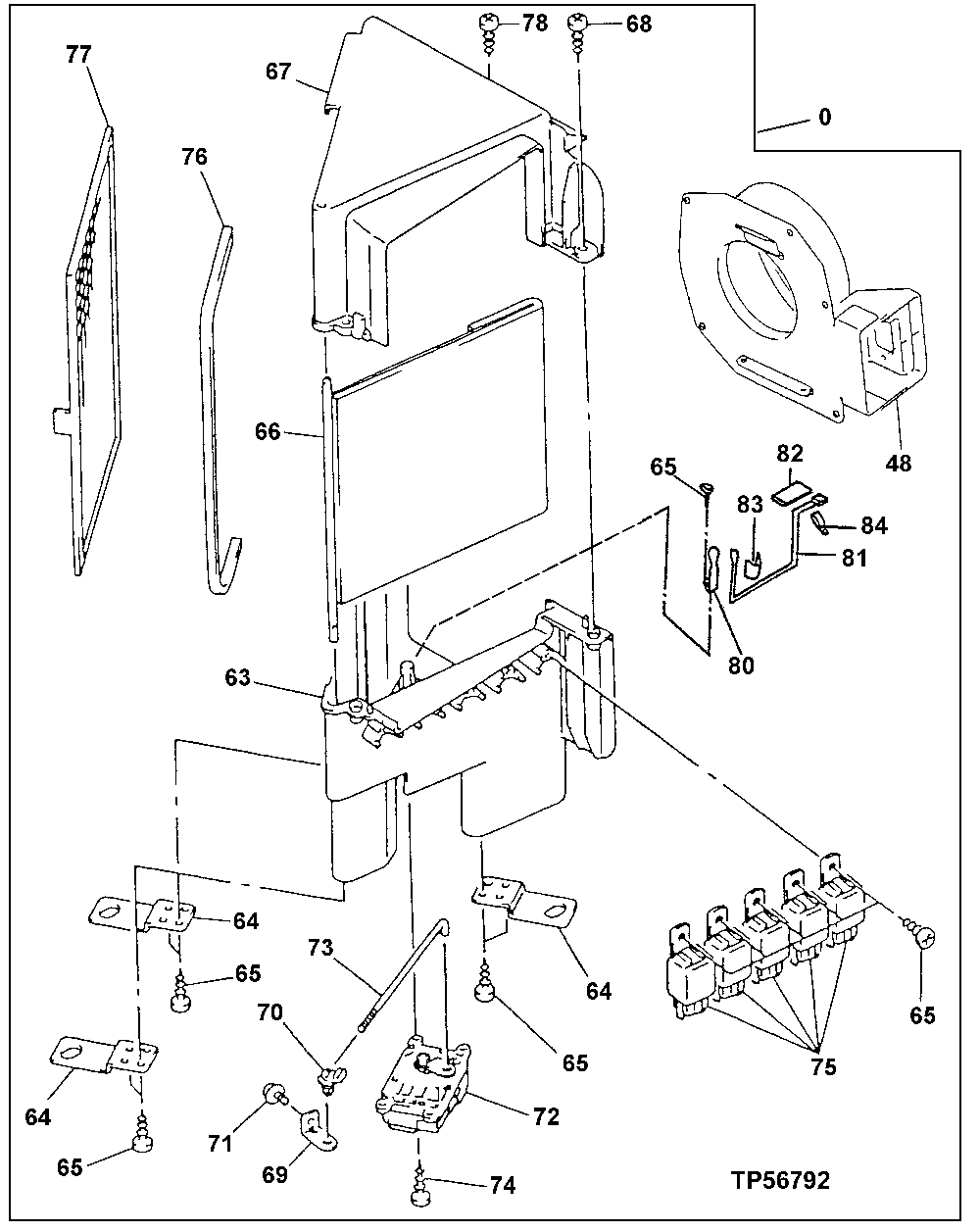 Схема запчастей John Deere 30LC/370 - 175 - Air Conditioner Components (080024 - ) 1830 Heating & Air Conditioning