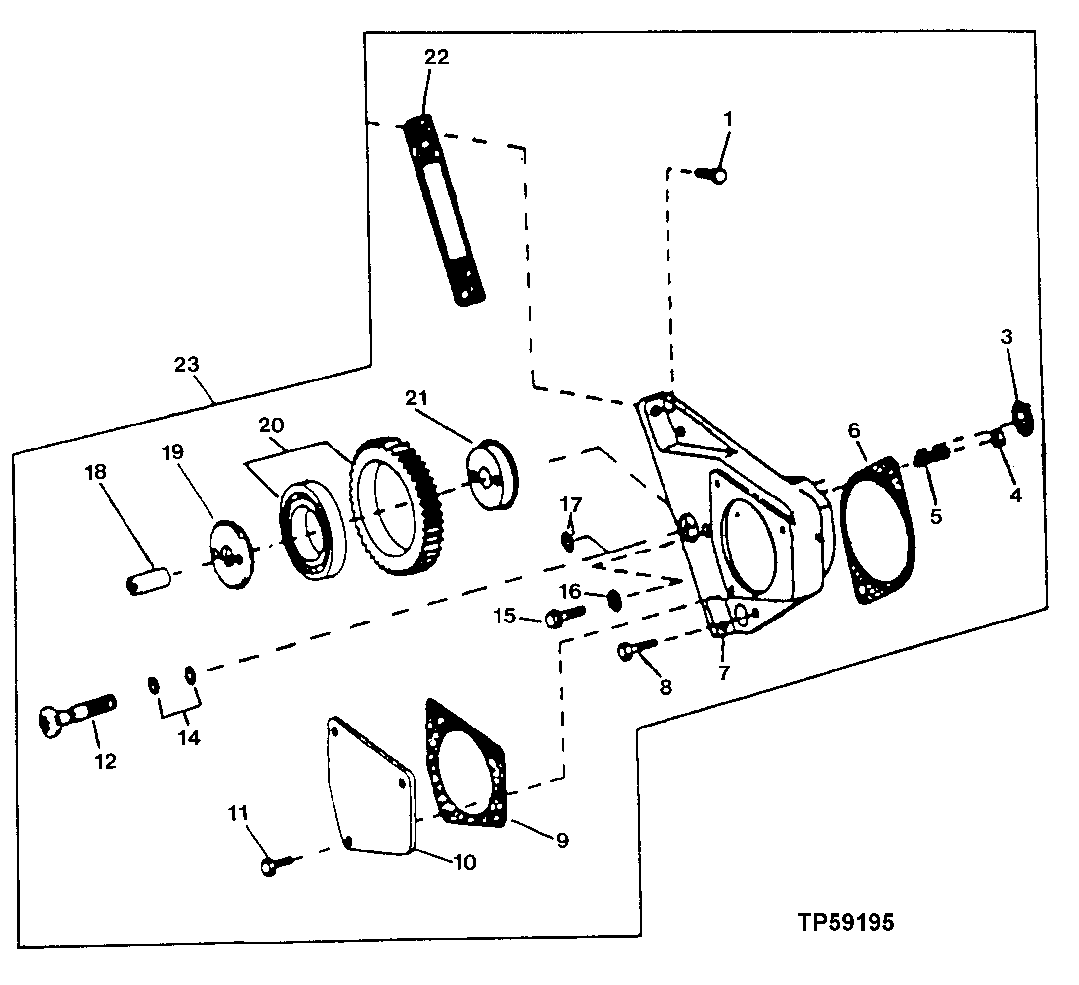 Схема запчастей John Deere 30LC/370 - 326 - Auxiliary Front Drive 4151 Gears, Shafts And Bearings