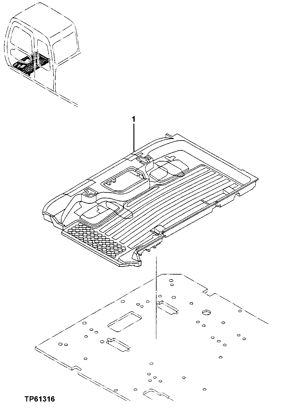 Схема запчастей John Deere 0 - 87 - Floor Mat 1810 Operator Enclosure