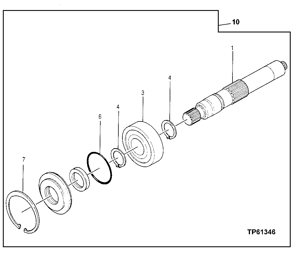 Схема запчастей John Deere 0 - 119 - Main Shaft W/ Bearings 2160 Vehicle Hydraulics