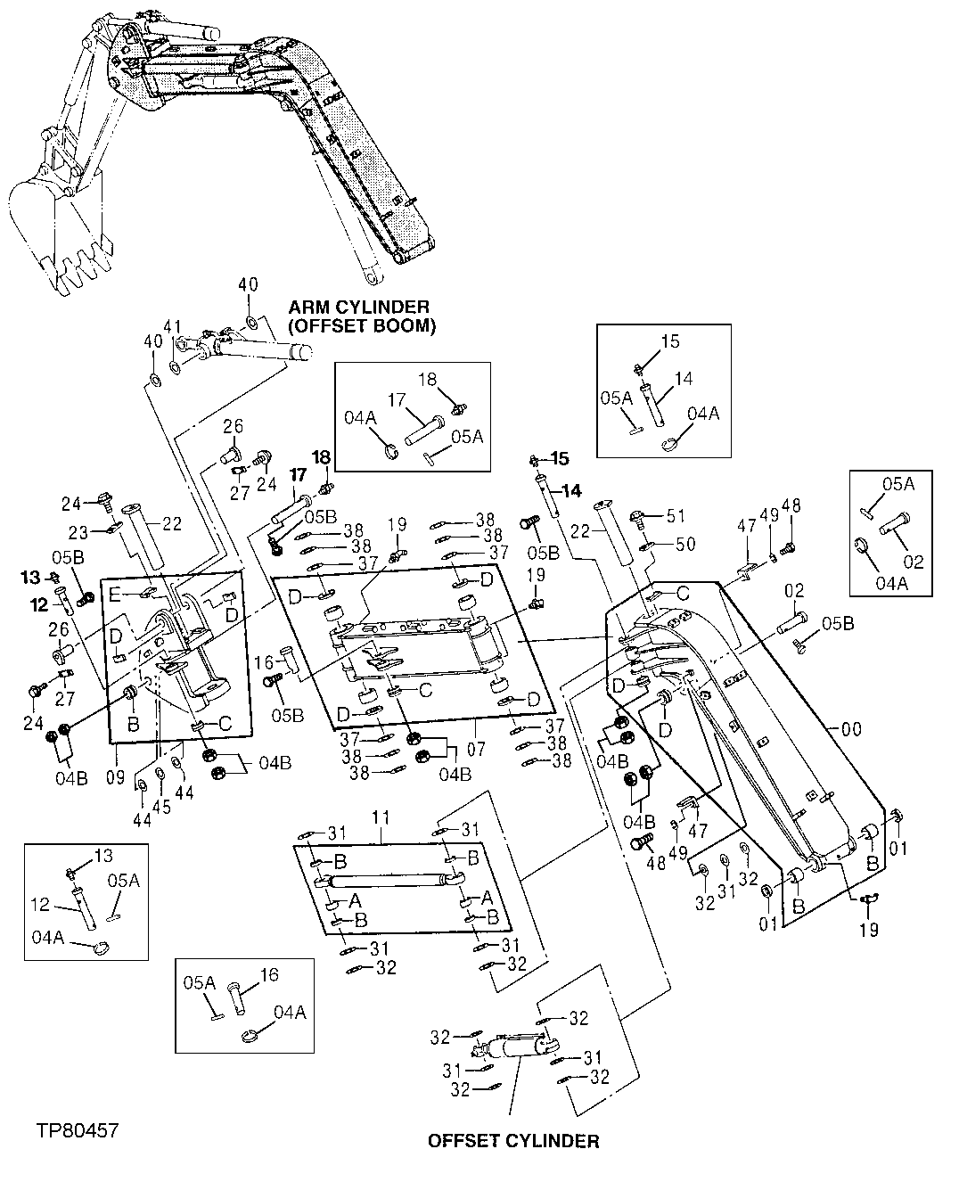 Схема запчастей John Deere 0 - 157 - OFFSET BOOM AND PINS 3344 Boom