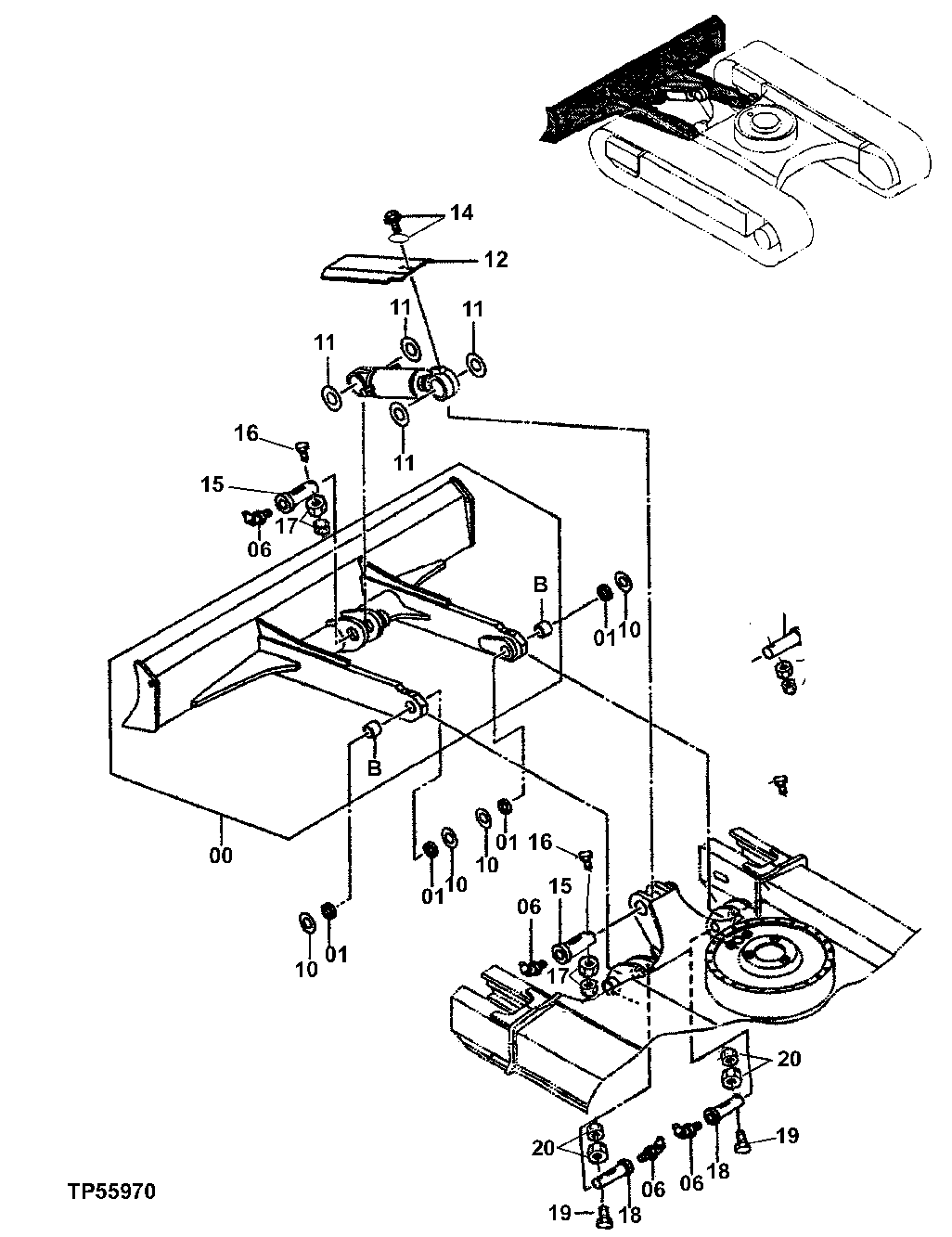Схема запчастей John Deere 0 - 205 - Blade and Mounting 3401 Blade