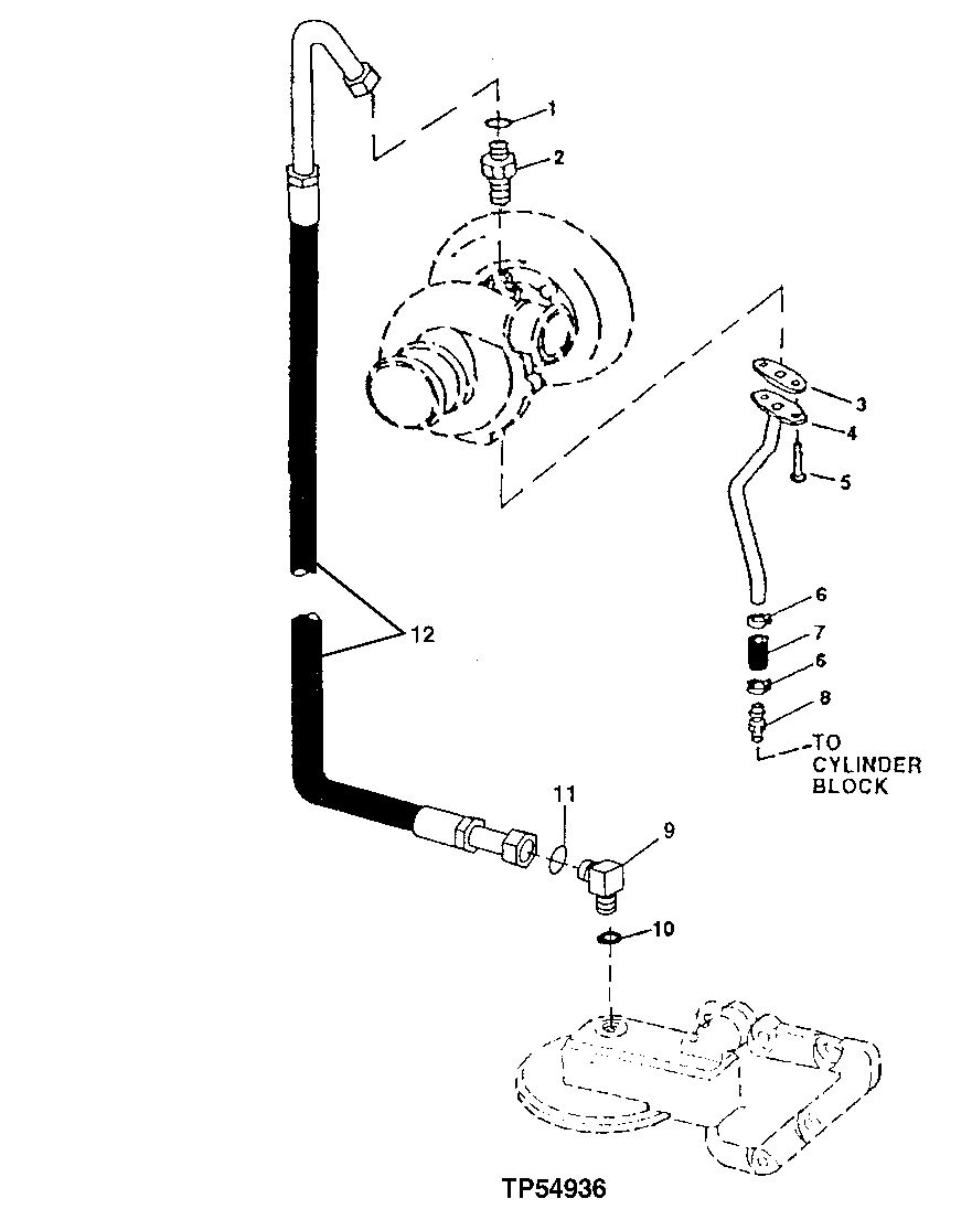 Схема запчастей John Deere 30LCR - 43 - TURBOCHARGER OIL LINES 0416A TURBOCHARGER 4045TT050 4045TT050