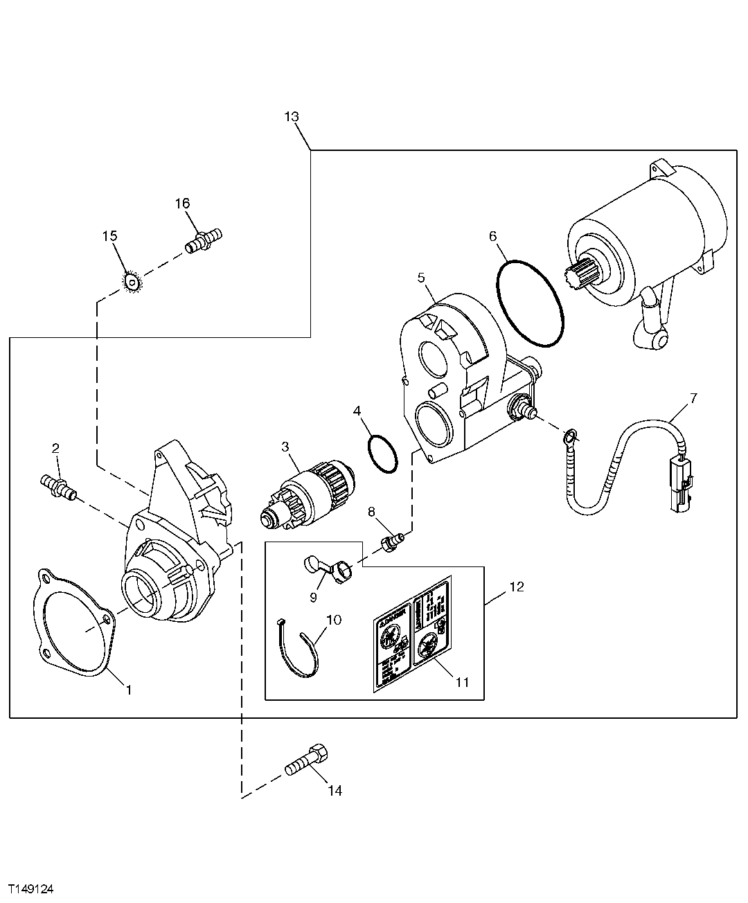 Схема запчастей John Deere 30LCR - 52 - 3023 STARTING MOTOR (DENSO) 0422A STARTING MOTOR AND FASTENINGS 4045TT050 4045TT050