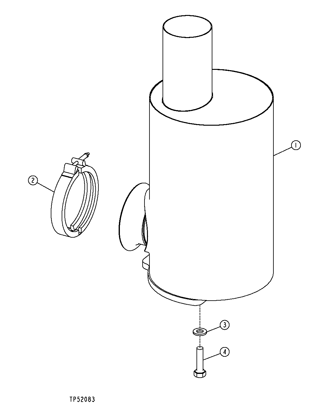 Схема запчастей John Deere 30LCR - 171 - MUFFLER 0530 External Exhaust Systems