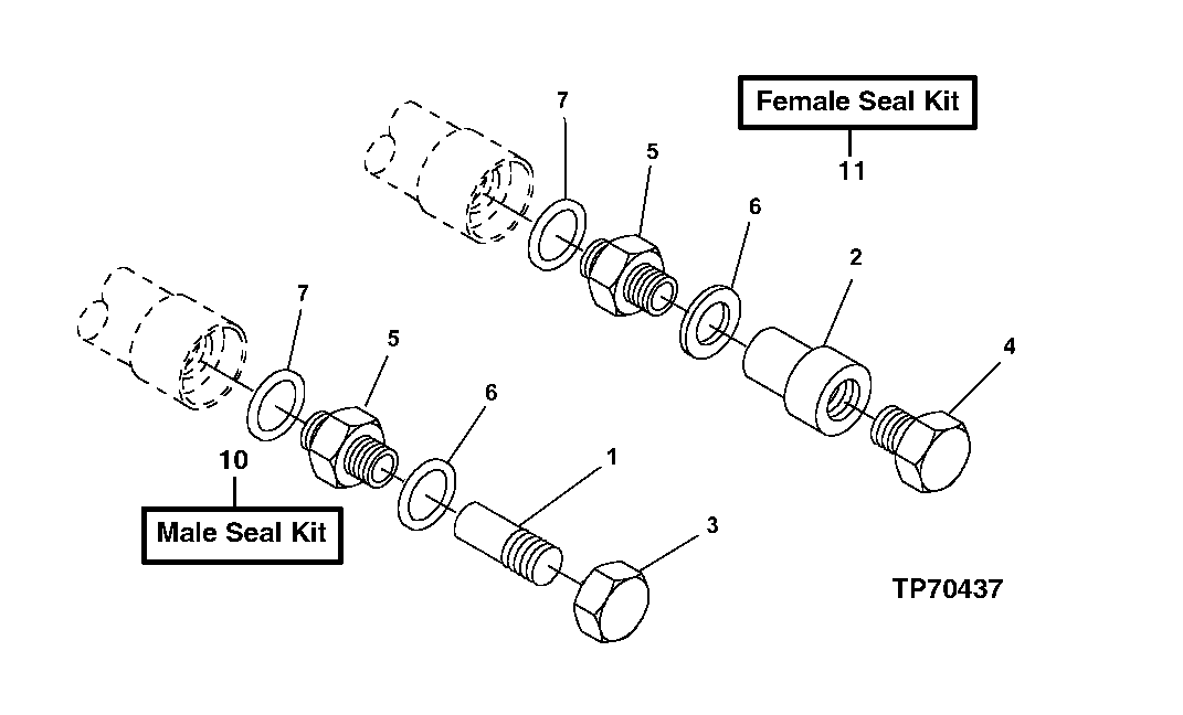 Схема запчастей John Deere 30LCR - 294 - HYDRAULIC QUICK COUPLERS F/AUXILIARY LINES 2163 Lines, Hoses & Fittings