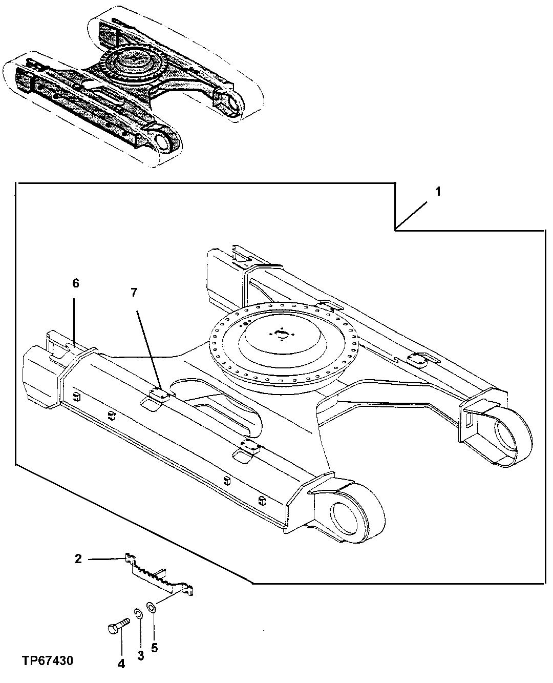 Схема запчастей John Deere 30LCR - 1 - TRACK FRAME 0130 Track Systems