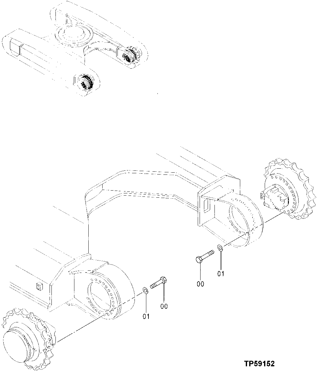 Схема запчастей John Deere 30LCR - 12 - TRAVEL DEVICE PROPEL MOTOR ATTACHING HARDWARE 0260 Axles, Diff. & Susp. Sys. Hyd. (Incl. Fwd)
