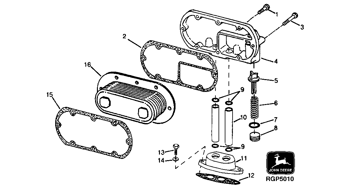 Схема запчастей John Deere 30LCR - 55 - ENGINE OIL COOLER (ESN -162843) 0400 Engine 6081HT001-RG26768 6081HT001