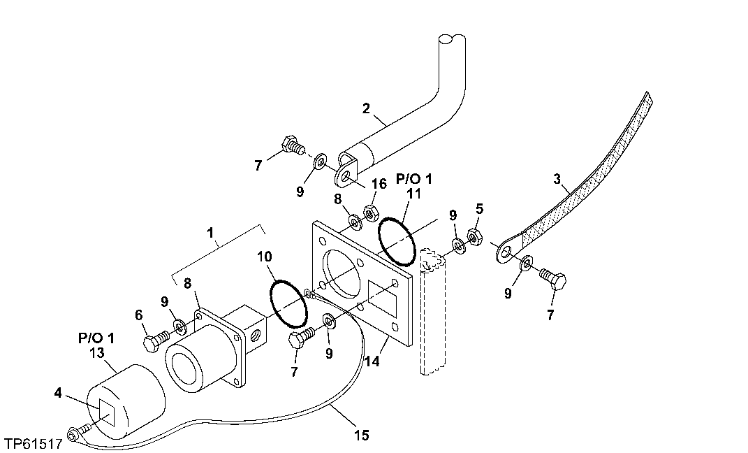 Схема запчастей John Deere 30LCR - 98 - SLAVE RECEPTACLE 1671 Batteries, Support & Cables