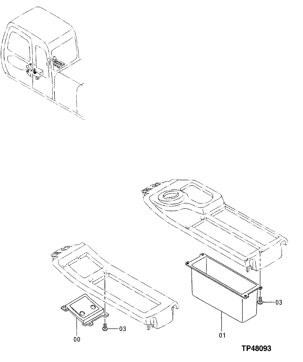 Схема запчастей John Deere 30LCR - 221 - CONSOLE COVER 3315 Controls Linkage