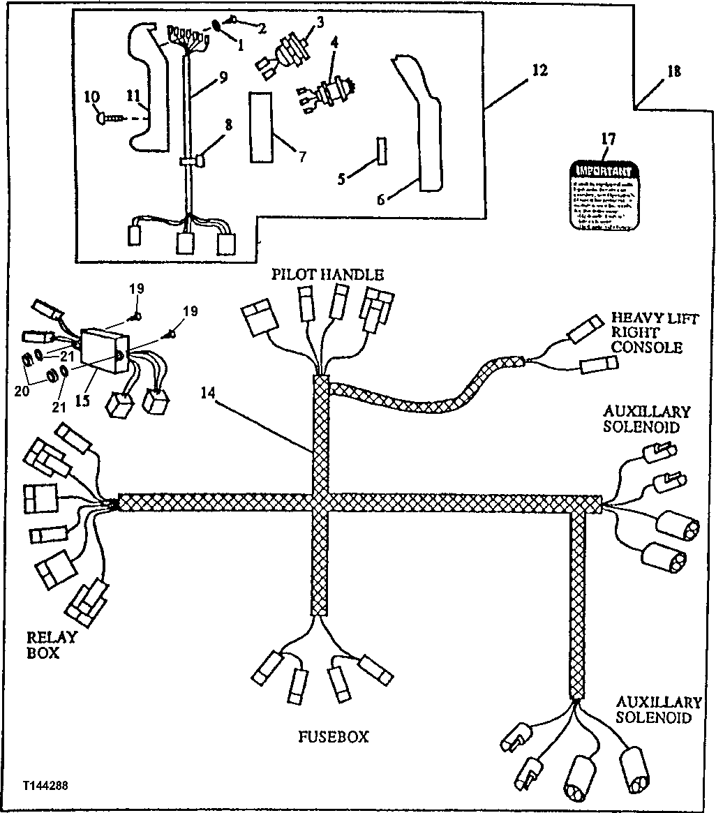 Схема запчастей John Deere 30LCR - 265 - DUAL CONTROL HANDLE WITH WIRING 3360 Hydraulic System