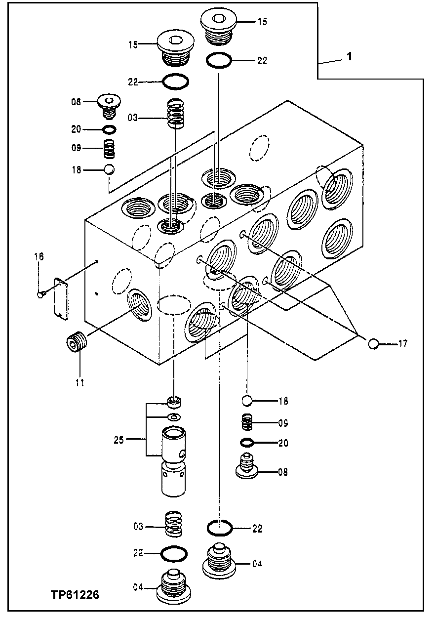 Схема запчастей John Deere 30LCR - 268 - FLOW CONTROL VALVE 3360 Hydraulic System