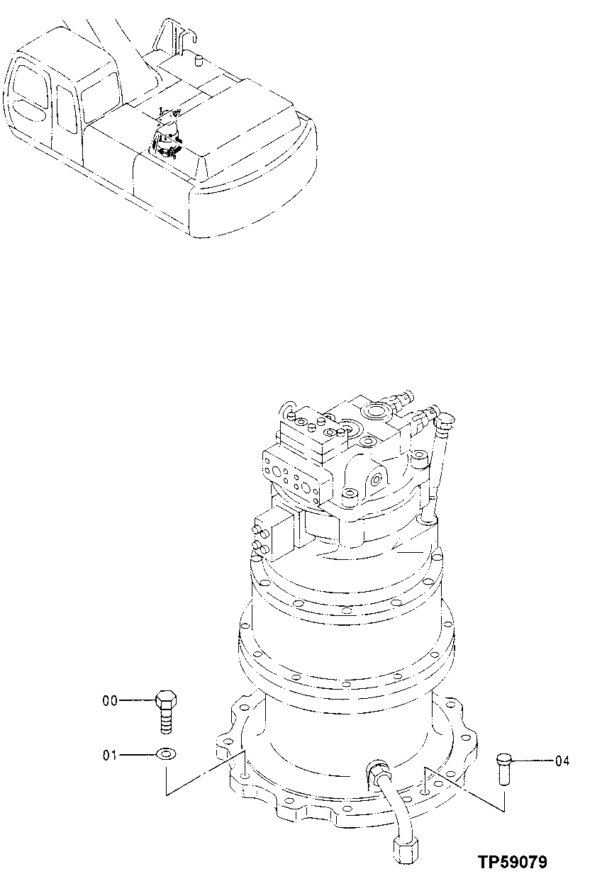 Схема запчастей John Deere 30LCR - 278 - SWING DEVICE SUPPORT 4360 Hydraulics