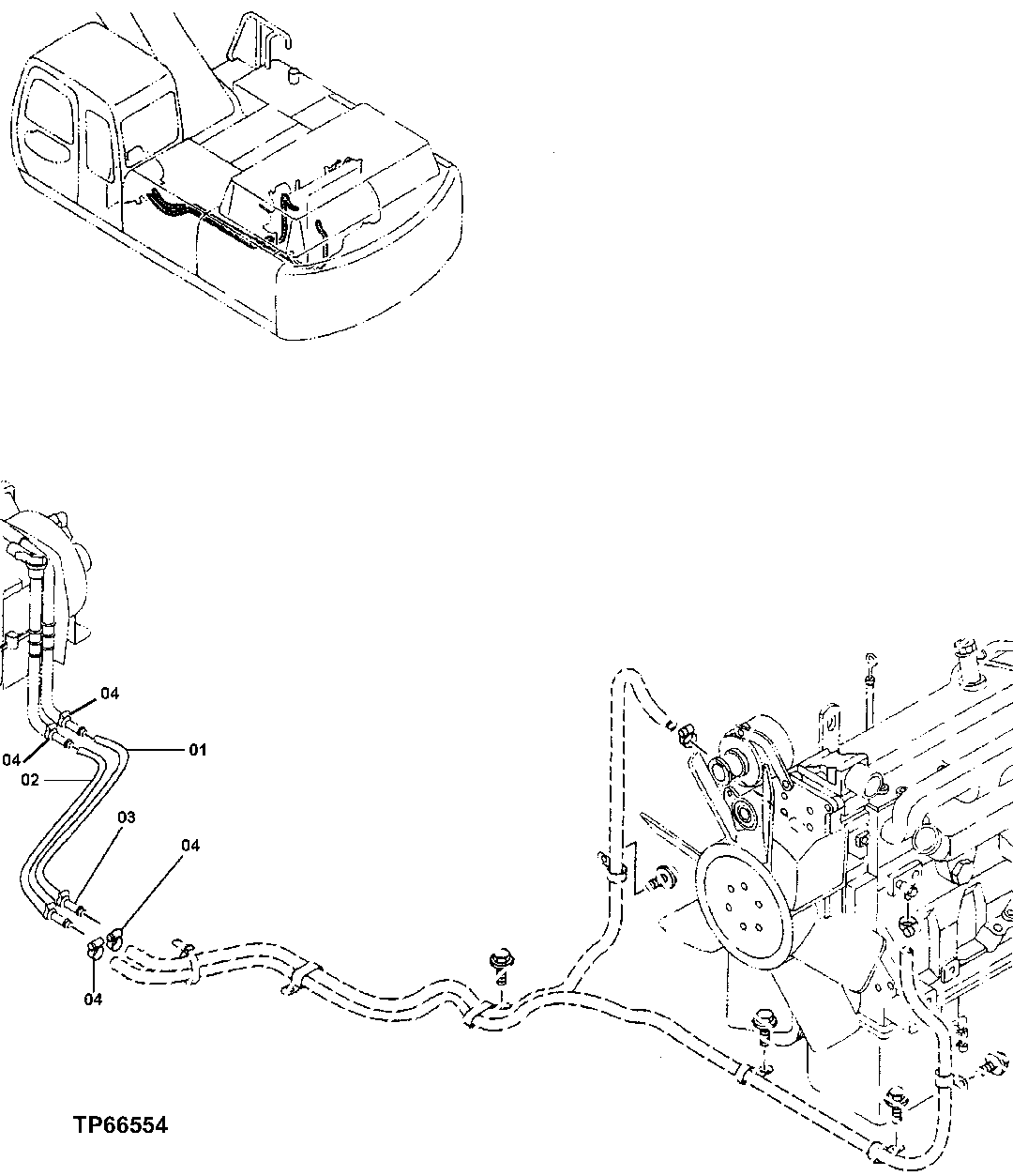 Схема запчастей John Deere 200LC, 330LC, 370 - 91 - SIDE ENTRY CAB HEATER PIPING 1830 HEATING AND AIR CONDITIONING