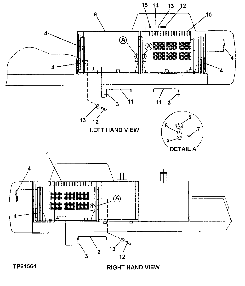 Схема запчастей John Deere 200LC, 330LC, 370 - 93 - SIDE GUARDING 1910 Hood Or Engine Enclosure