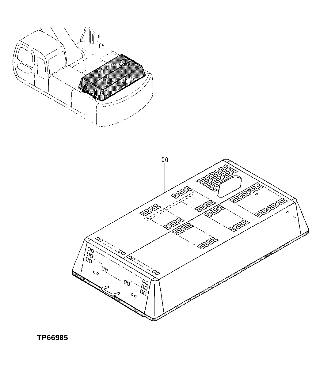Схема запчастей John Deere 200LC, 330LC, 370 - 97 - Engine Cover 1910 Hood Or Engine Enclosure