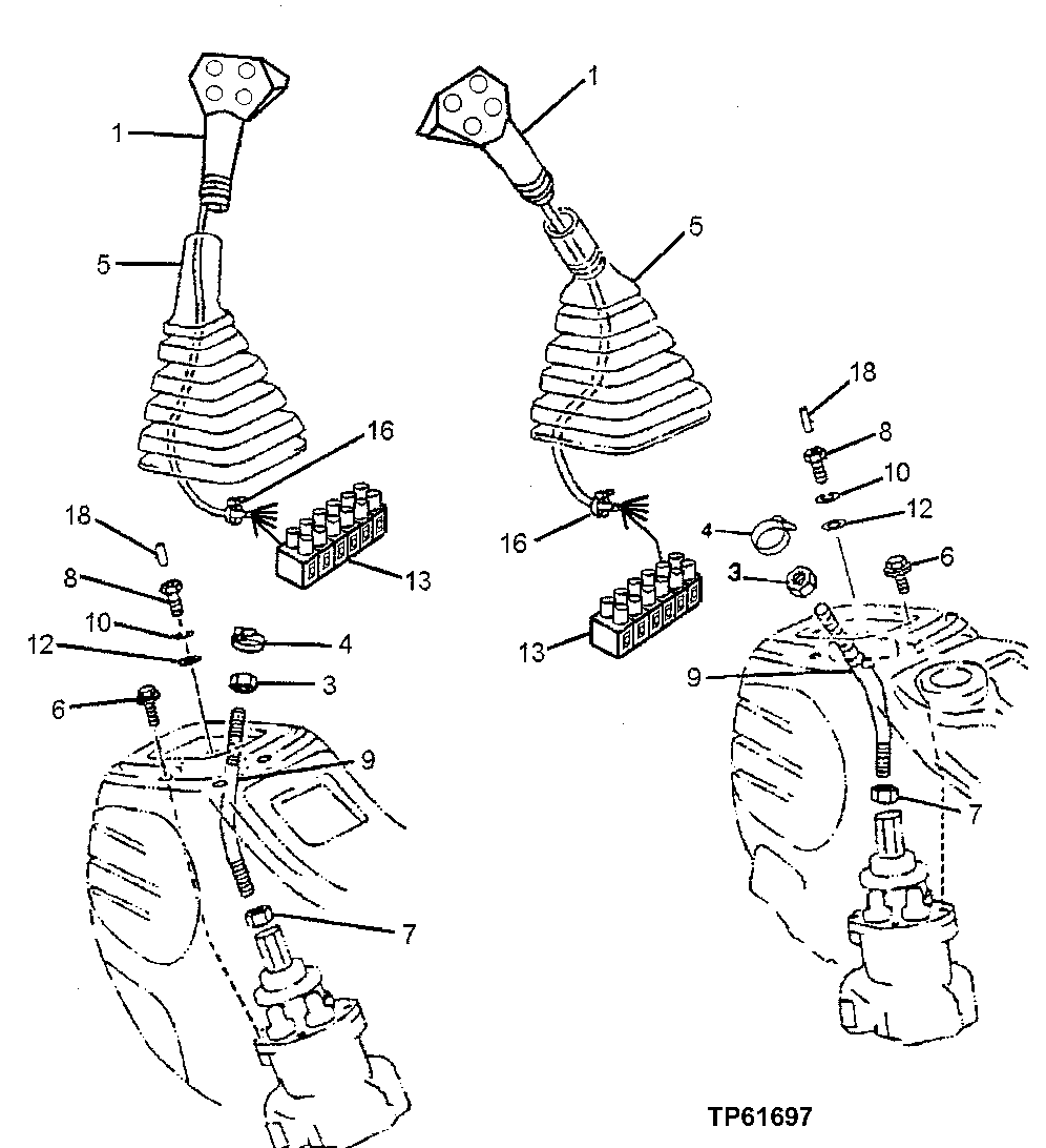 Схема запчастей John Deere 200LC, 330LC, 370 - 108 - Control Lever (Butt N Top Control) 3315 Control Linkage