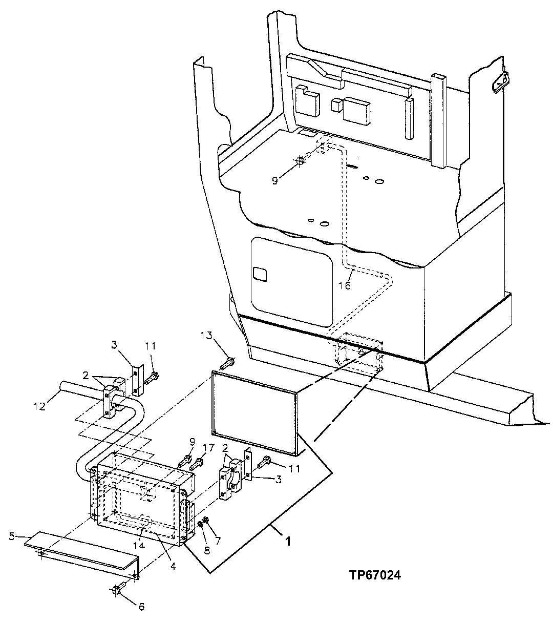Схема запчастей John Deere 200LC, 330LC, 370 - 36 - Junction Box (Rear Entry) 1674 Wiring Harness And Switches