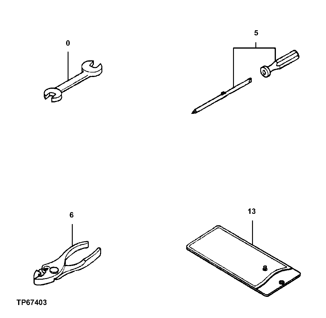 Схема запчастей John Deere 0ZTS - 61 - Tools 1313 Hand Tools