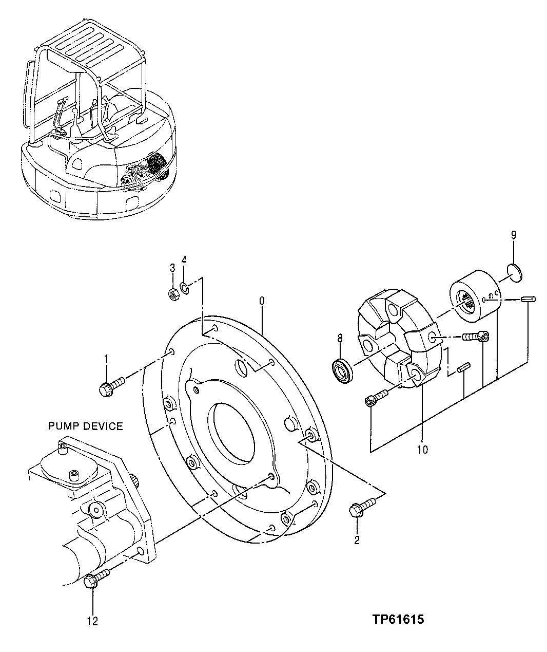 Схема запчастей John Deere 0ZTS - 109 - PUMP SUPPORT 2160 Vehicle Hydraulics