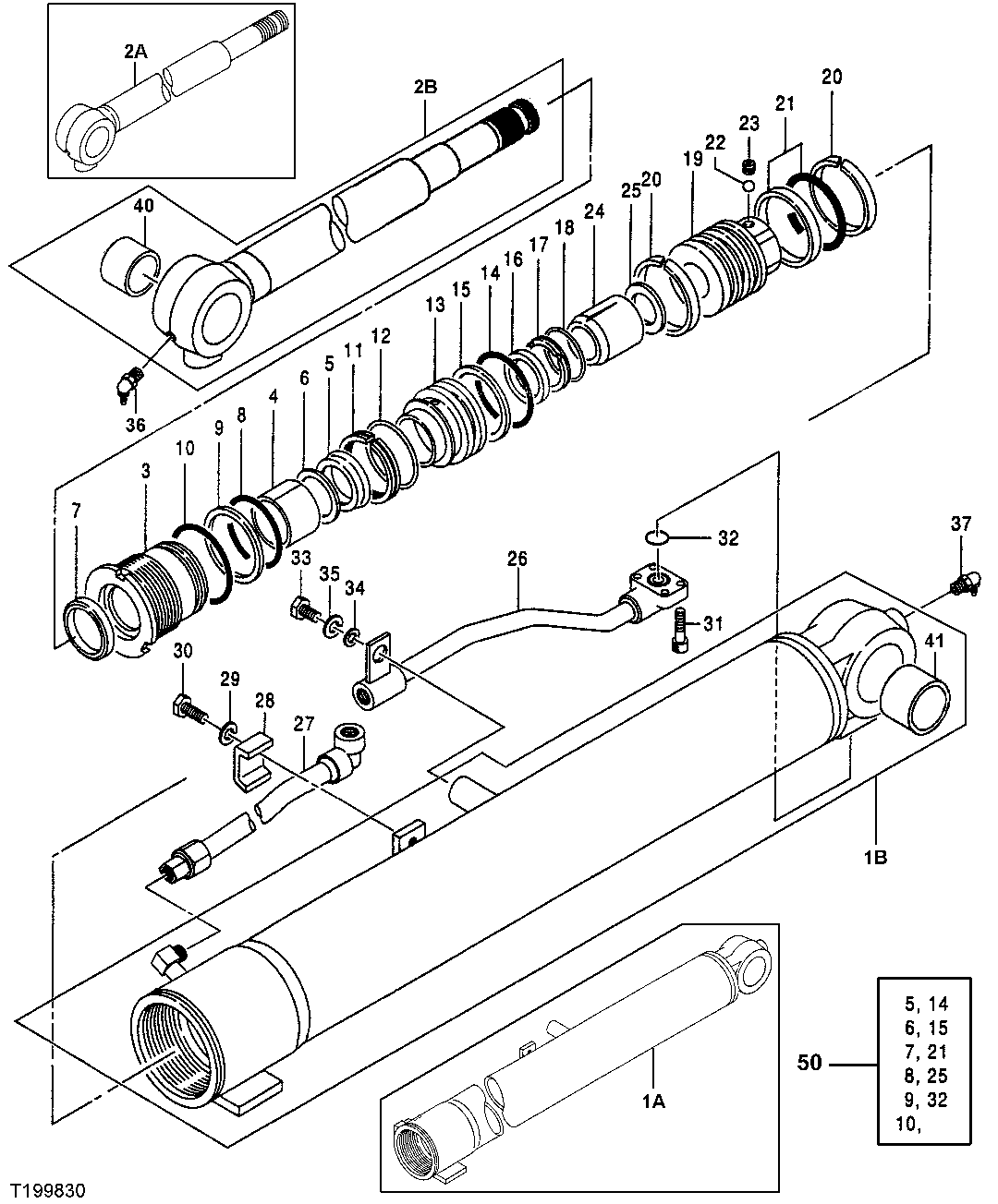 Схема запчастей John Deere 0ZTS - 183 - Boom Cylinder (Cab) 3360 HYDRAULIC SYSTEM