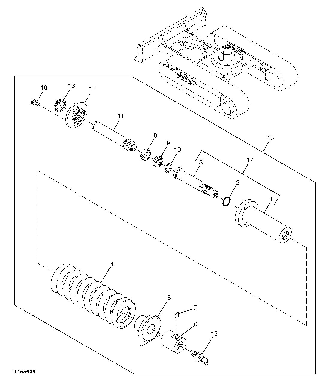 Схема запчастей John Deere 7ZTS - 3 - Track Adjuster 0130 Track Systems